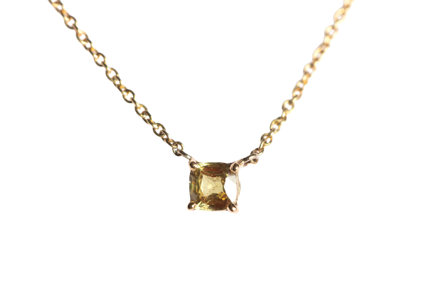 Collier Or Jaune Avec Saphir Jaune Naturel Sunshine