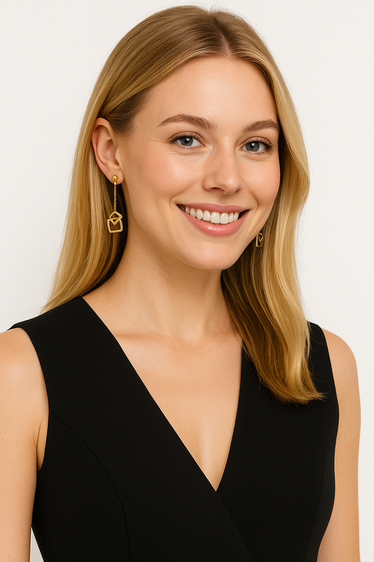 Boucles D'oreilles Chaine Forçat Ronde Pendante Or Jaune