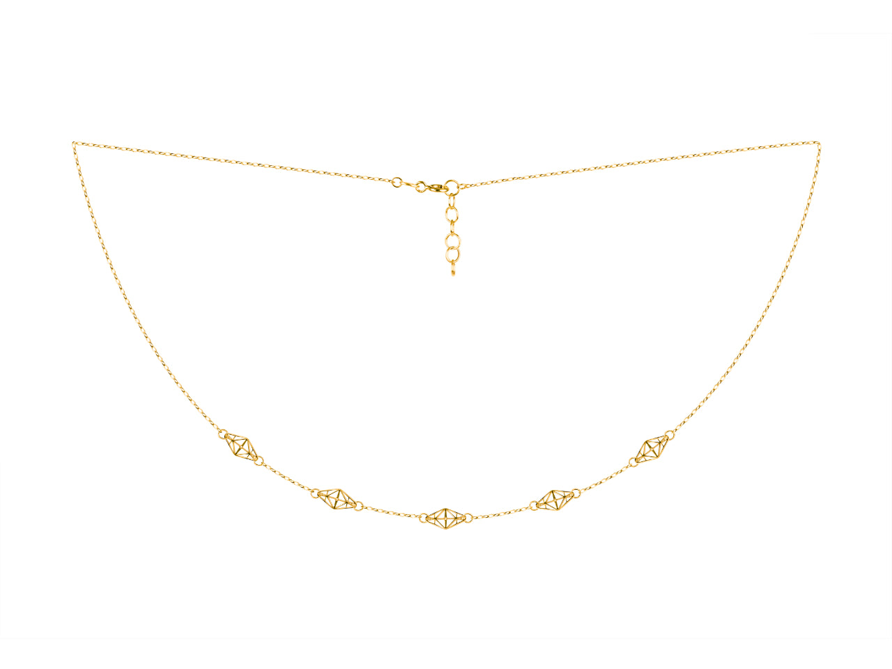 Collier Motifs Losanges Or Jaune