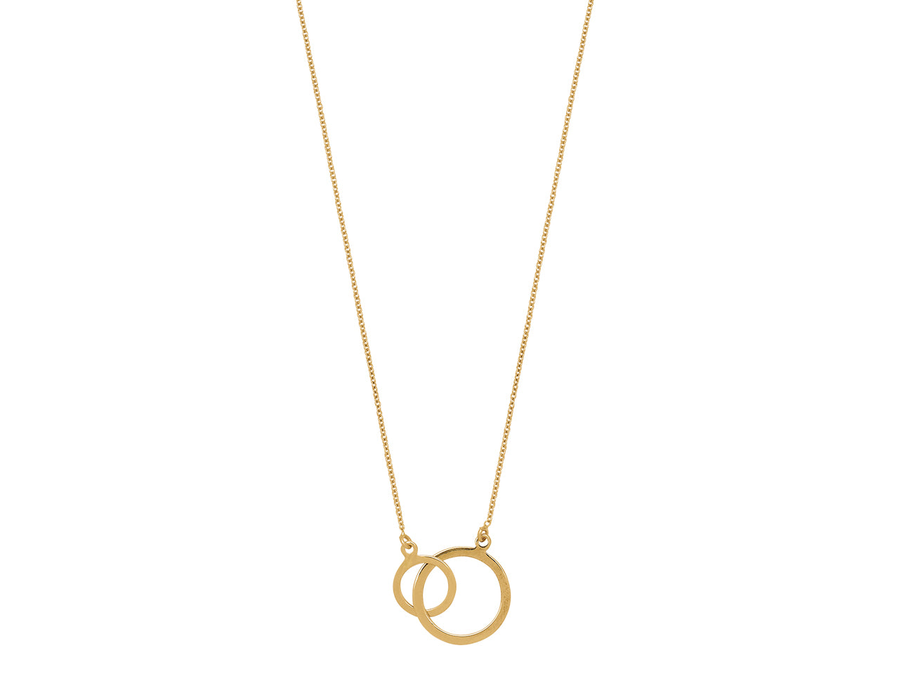Collier Deux Cercles Entremélés Or Jaune