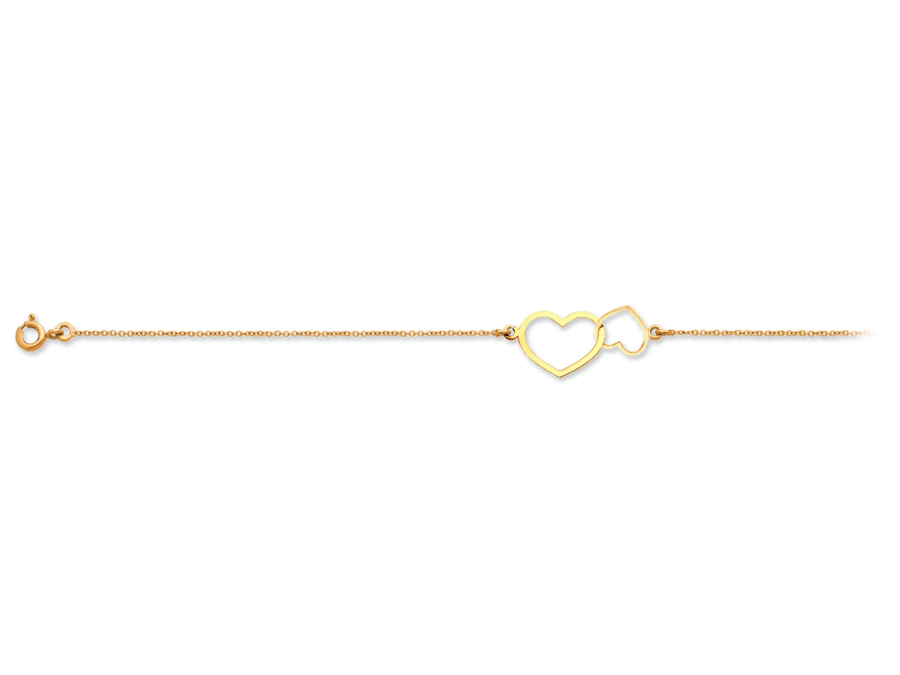 Double Heart Bracelet Evides Yellow Gold