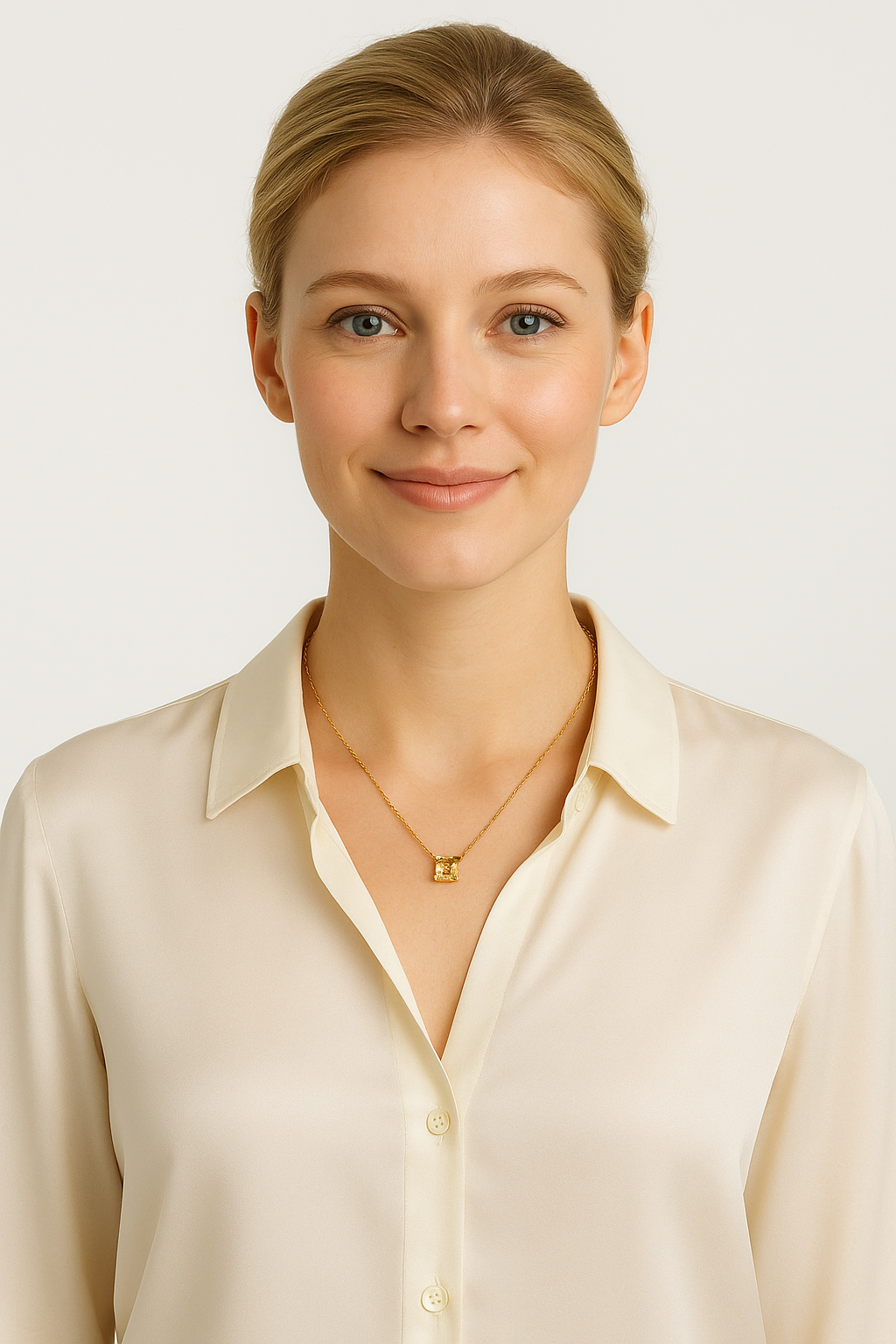 Collier Or Jaune Avec Saphir Jaune Naturel Sunshine