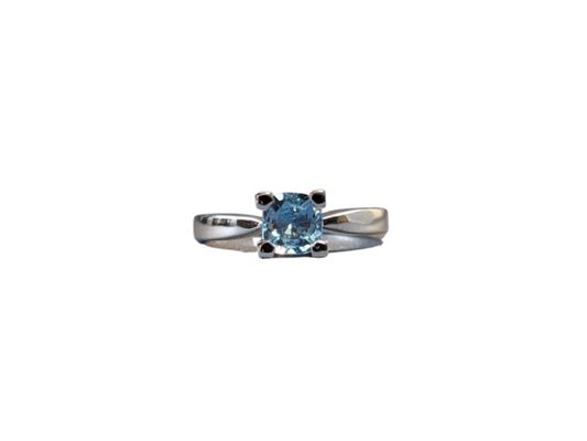 Bague Cocktail Aigue-Marine Océan Or Blanc