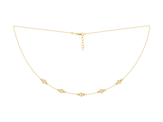 Collier Motifs Losanges Or Jaune