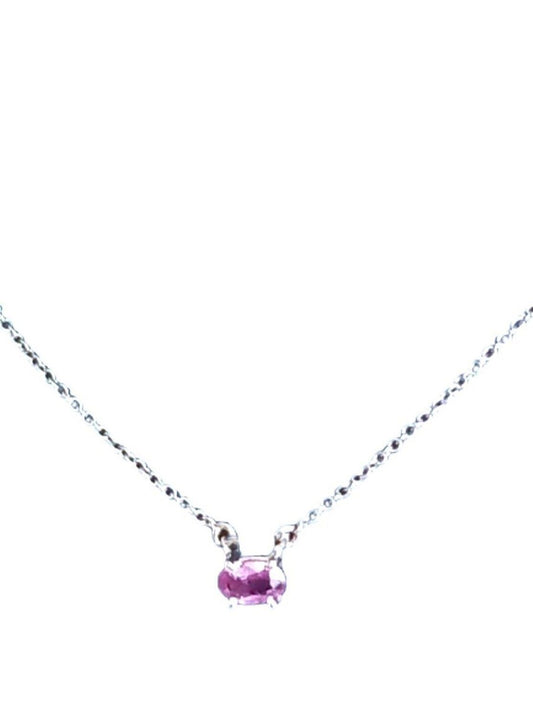 Collier Saphir Rose Or Gris