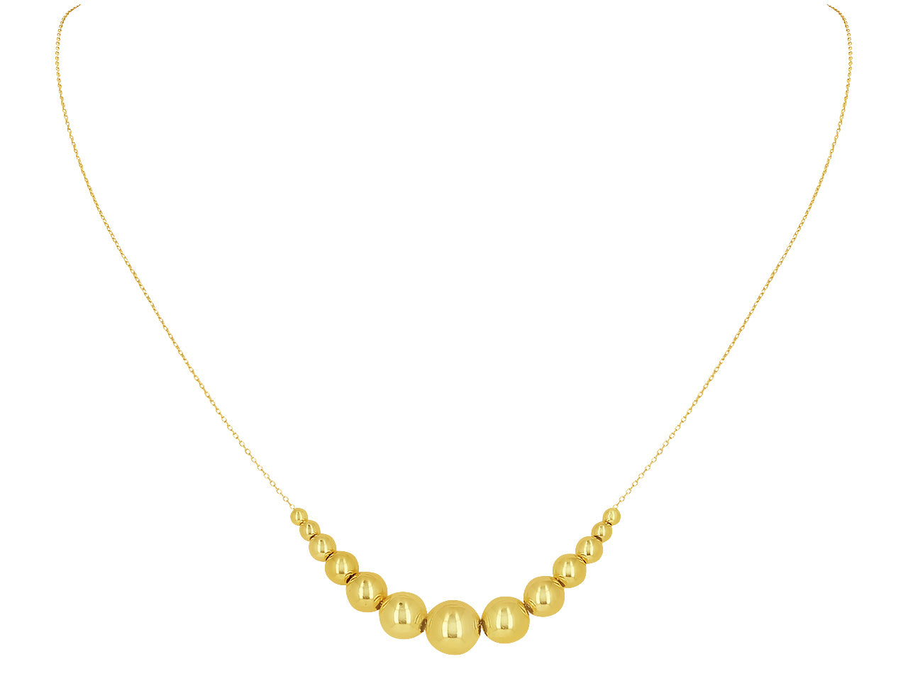 Thirteen Gradient Balls Yellow Gold Necklace