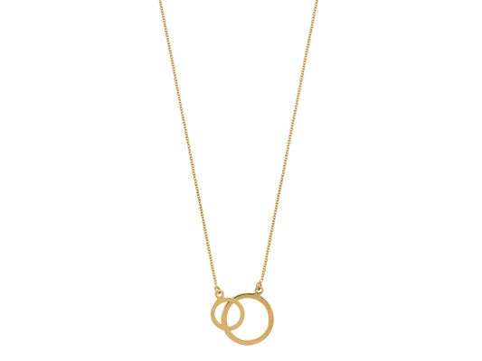 Collier Deux Cercles Entremélés Or Jaune