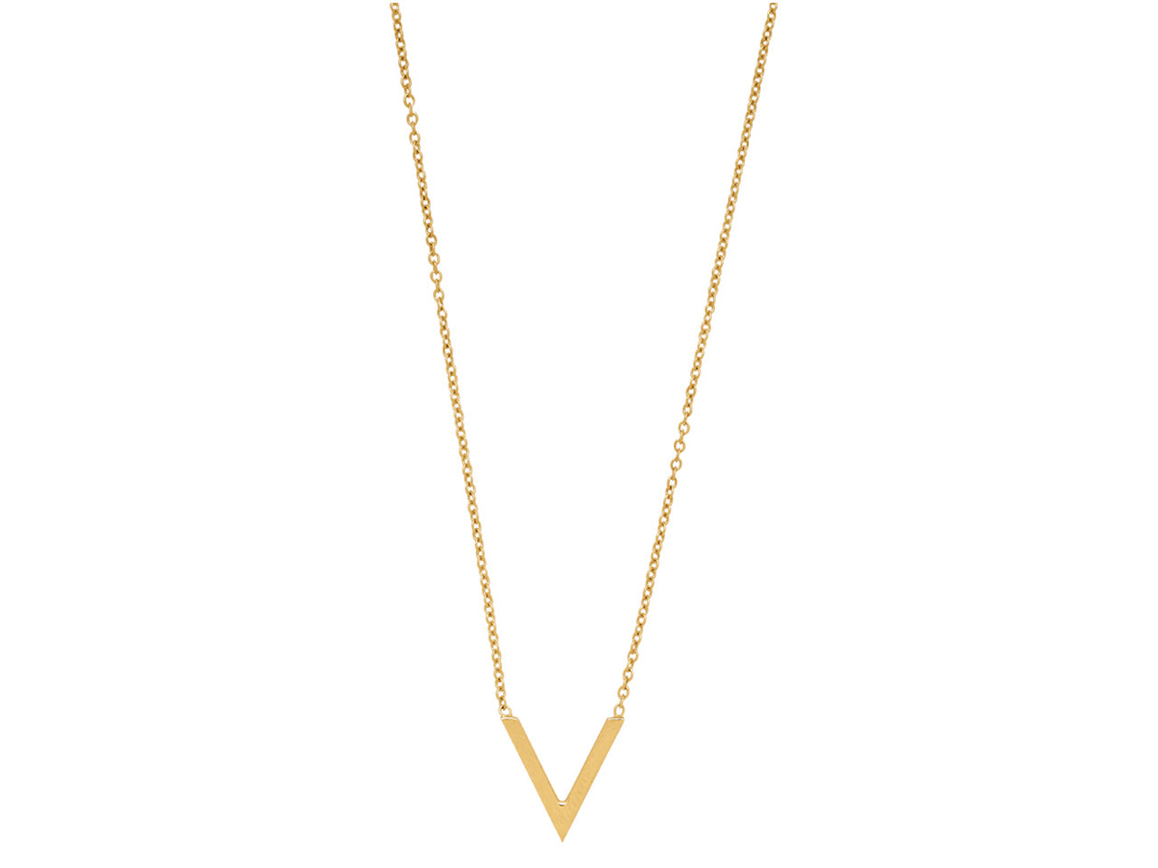 Yellow Gold V Motif Necklace