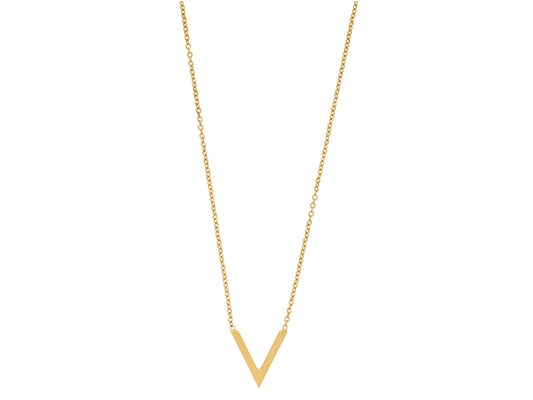 Collier Motif V Or Jaune