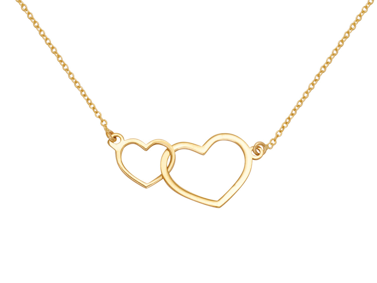 Yellow Gold Intertwined Heart Necklace