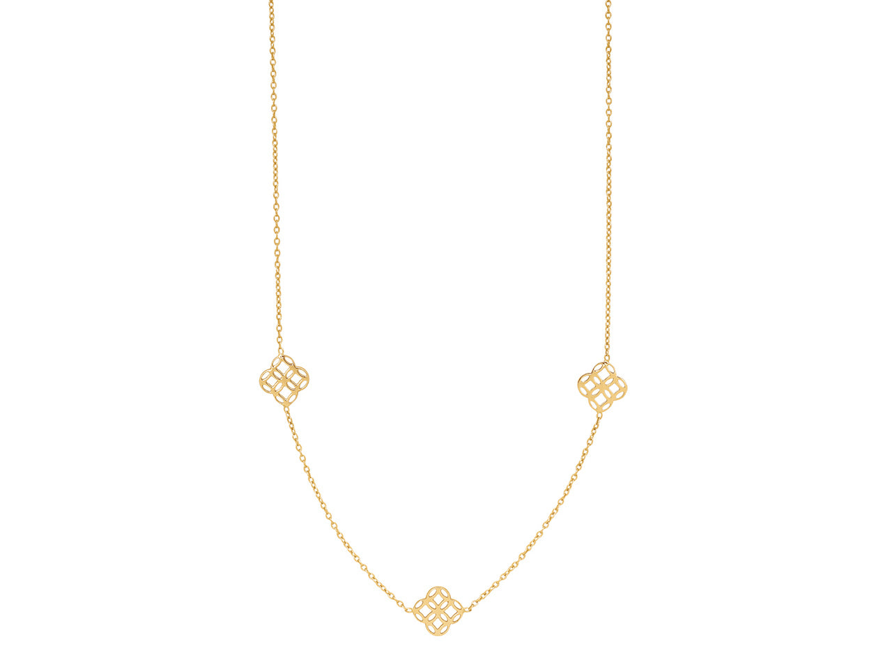 Collier Chaine Forçat Ronde Trois Motifs Entrelacés Or Jaune