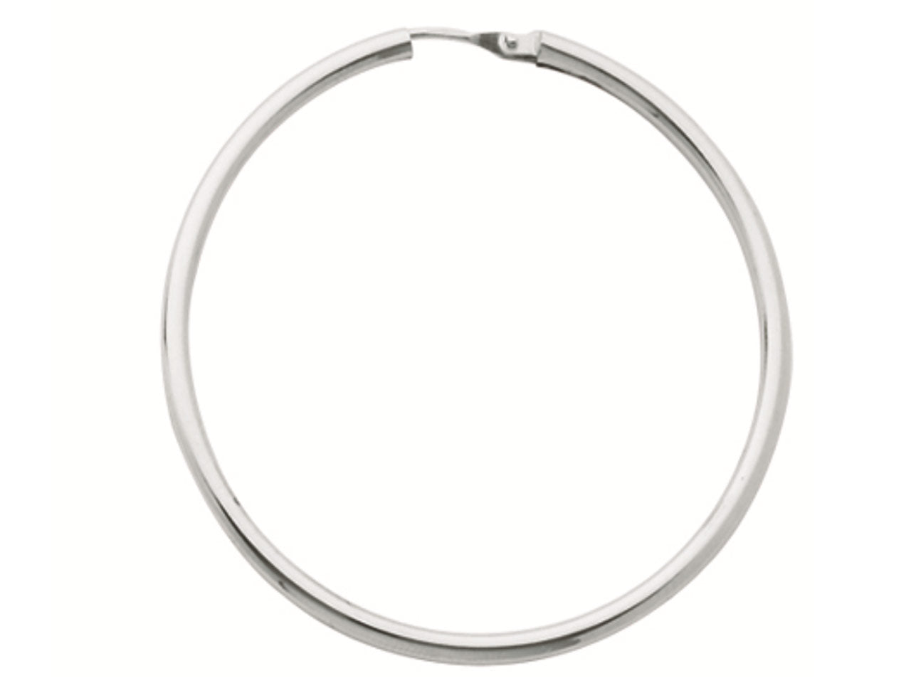 Rhodium-plated white gold hoop earrings