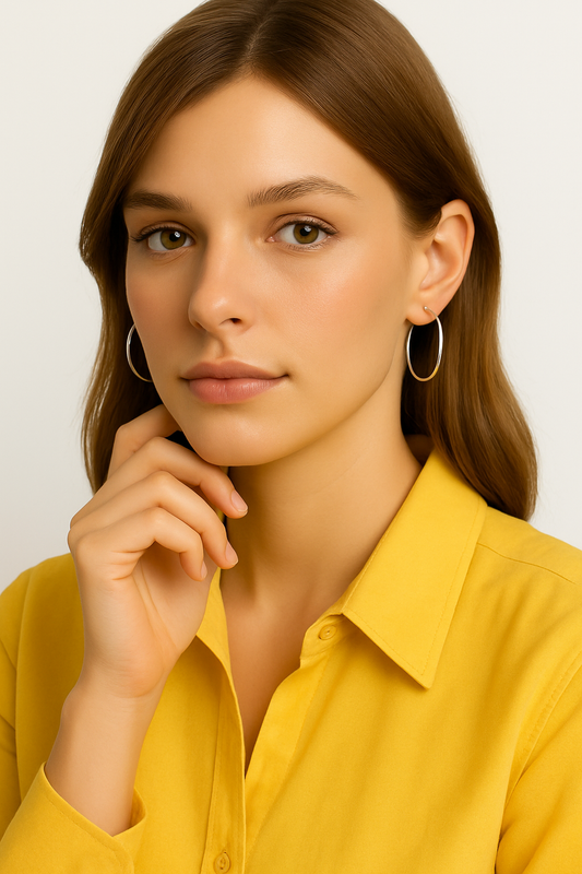 Boucles D'oreilles Créoles Or Gris Rhodié