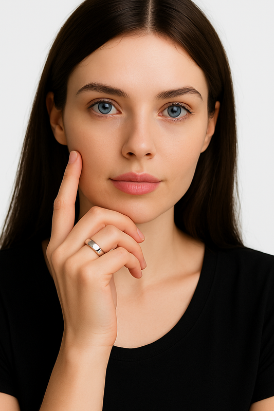 Bague Jonc Or Gris Rhodié